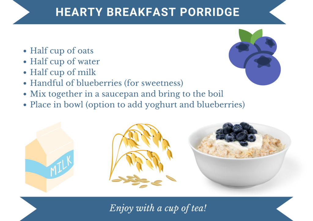 Porridge with blueberries